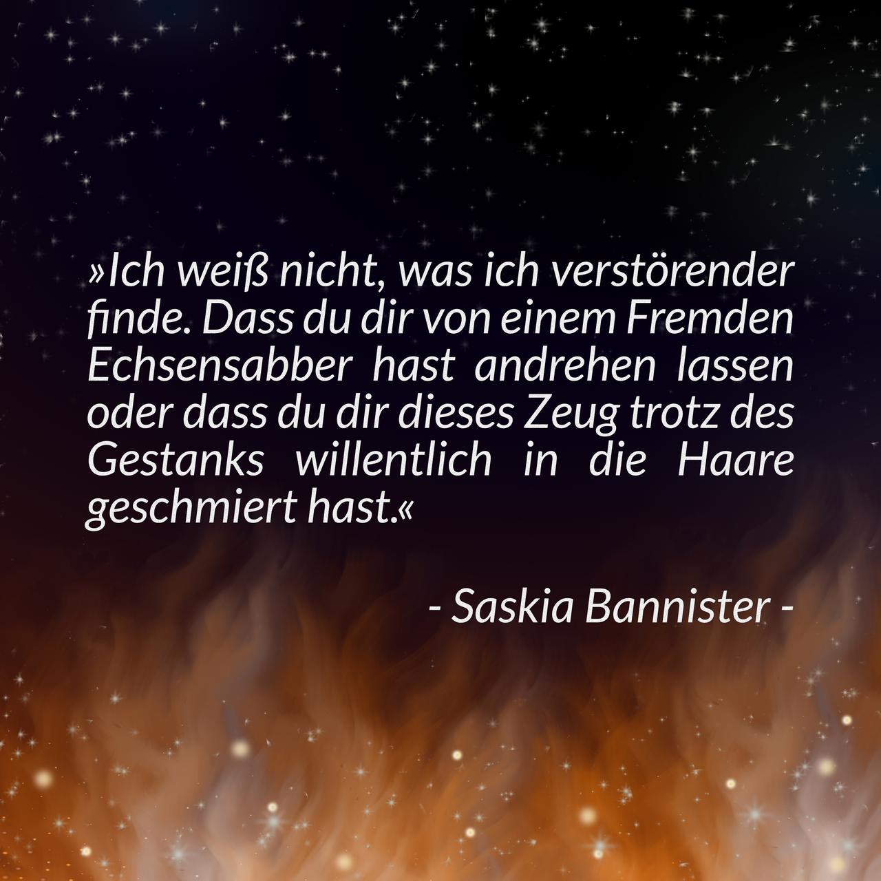 Digitale Zeichnung von Flammen und ein Zitat aus dem Fantasy-Buchprojekt